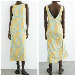 Zara Long Knit Dress 💛 🩵